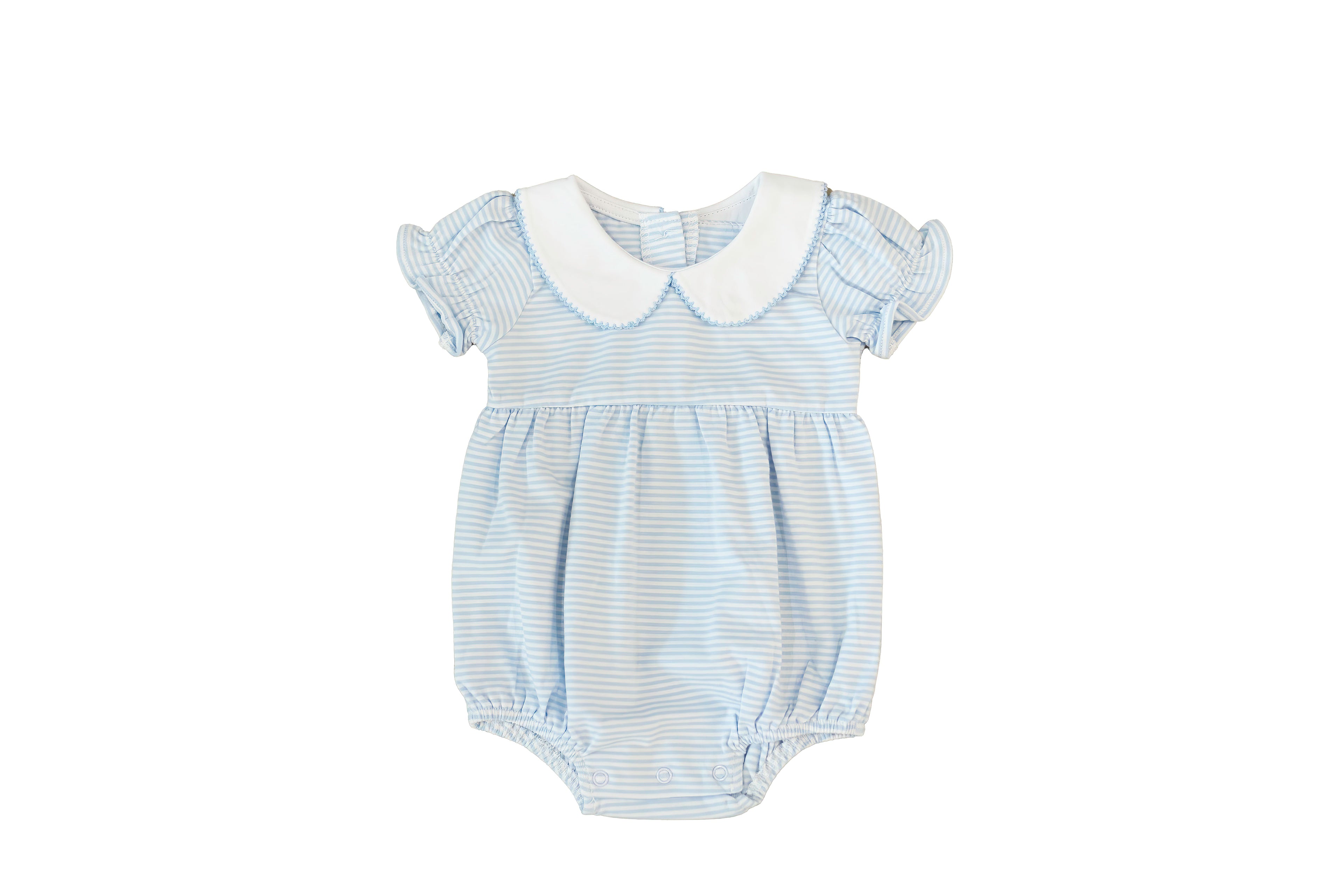 Girls Stripe Peter Pan Collar Bubble