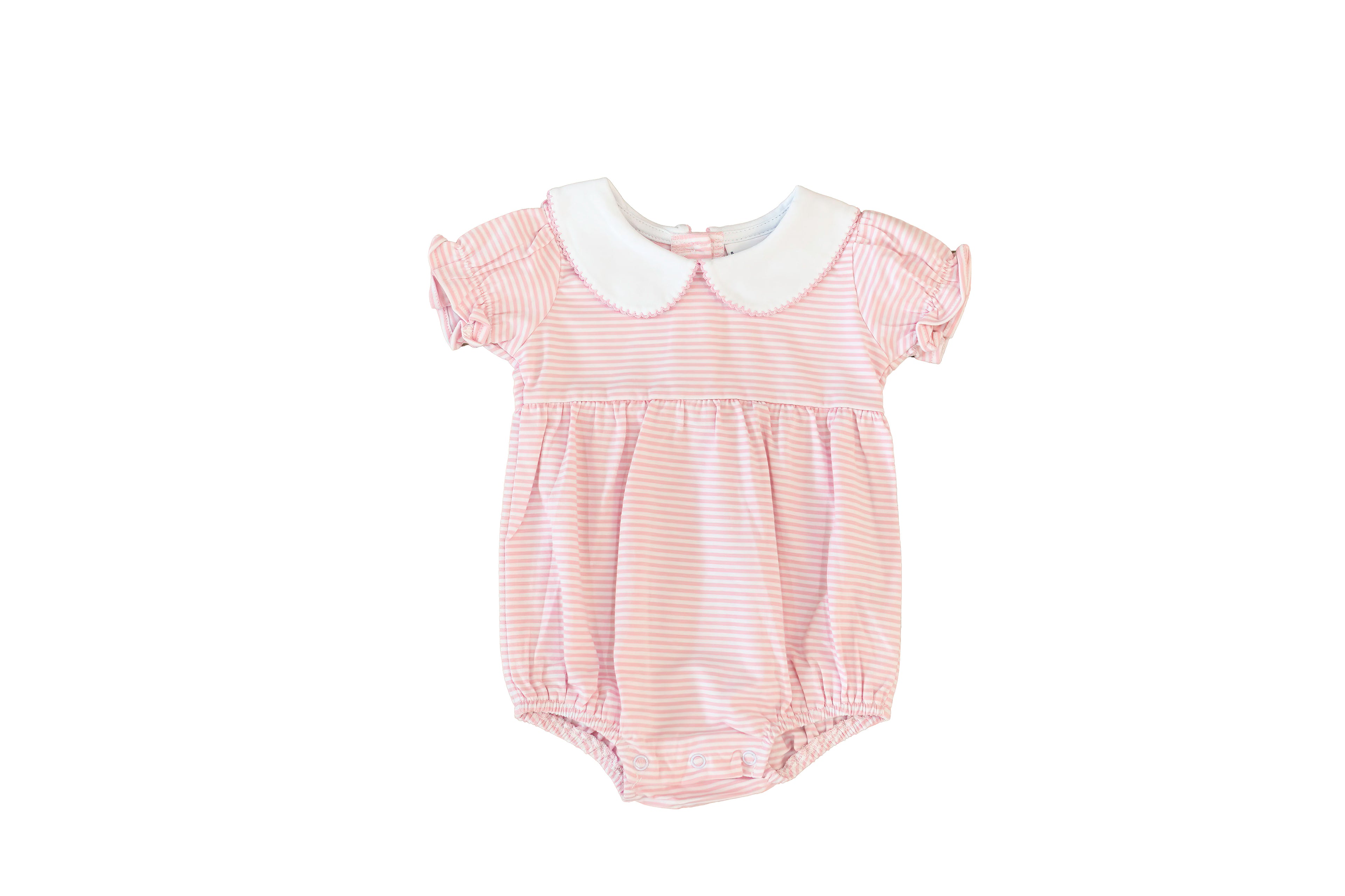 Girls Stripe Peter Pan Collar Bubble