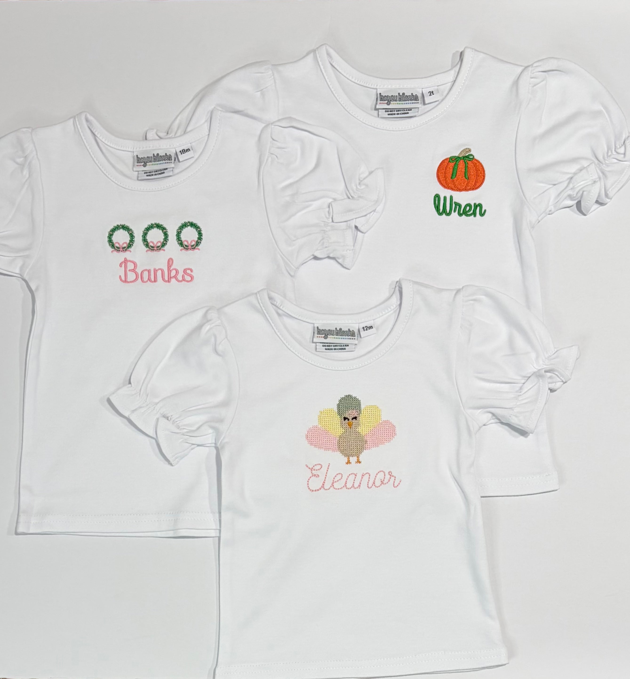 Girls White Puff Sleeve T-Shirt
