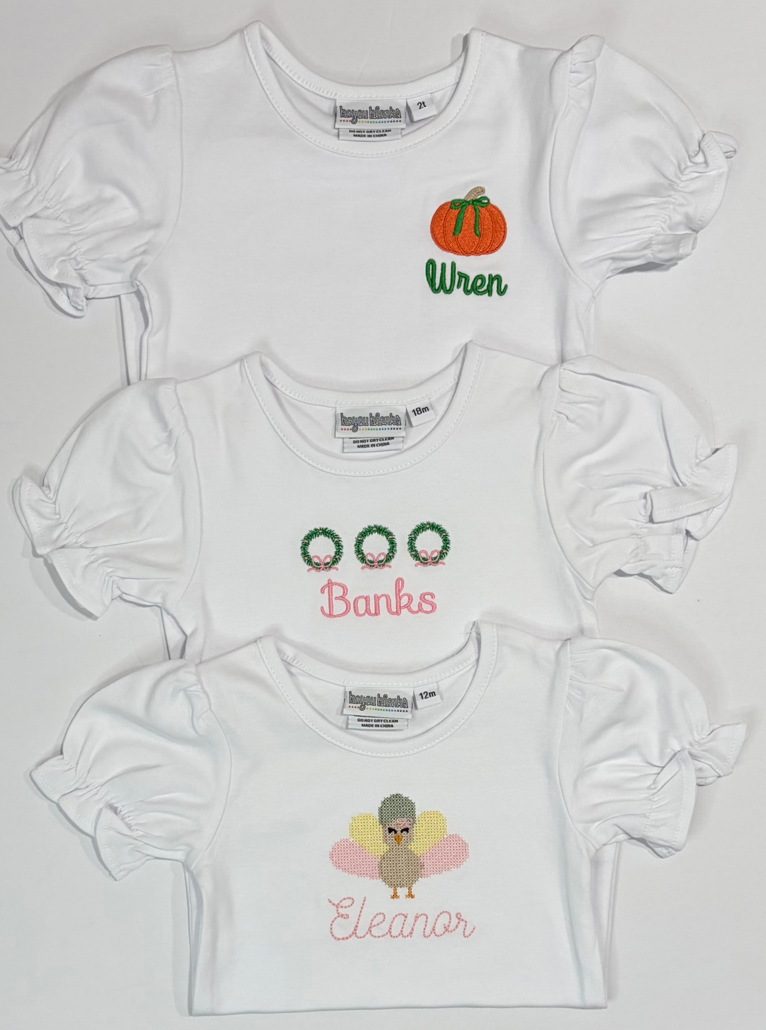 Girls White Puff Sleeve T-Shirt