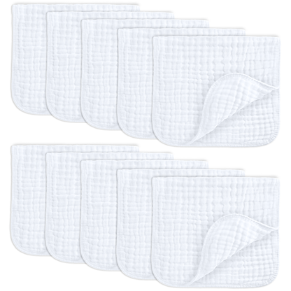 Baby Burp Cloths - 100% Muslin Cotton by Comfy Cubs