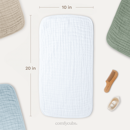 Baby Burp Cloths - 100% Muslin Cotton by Comfy Cubs