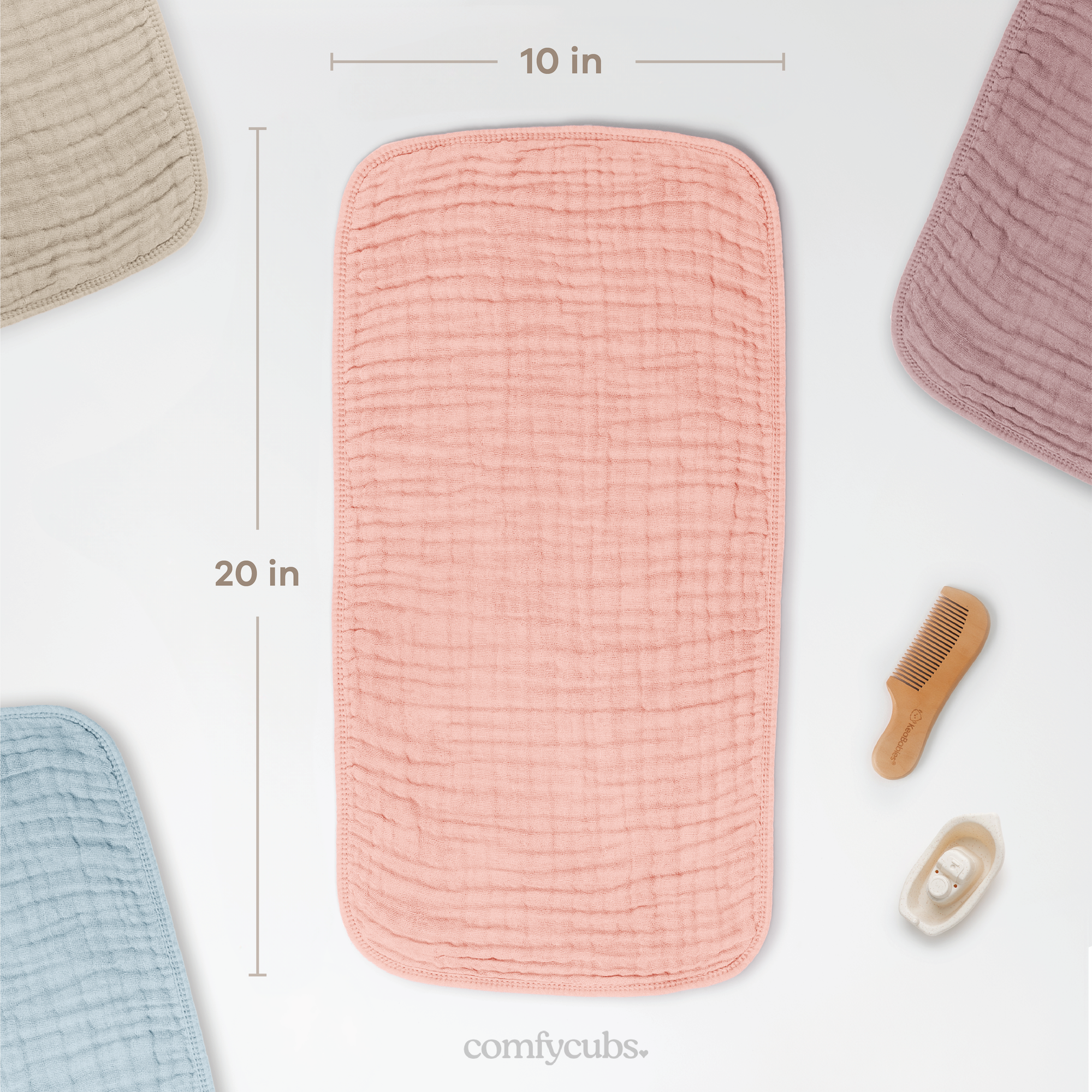 Baby Burp Cloths - 100% Muslin Cotton by Comfy Cubs