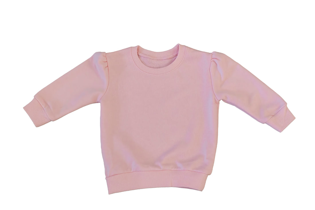 Girls Puff Sleeve Sweatshirt