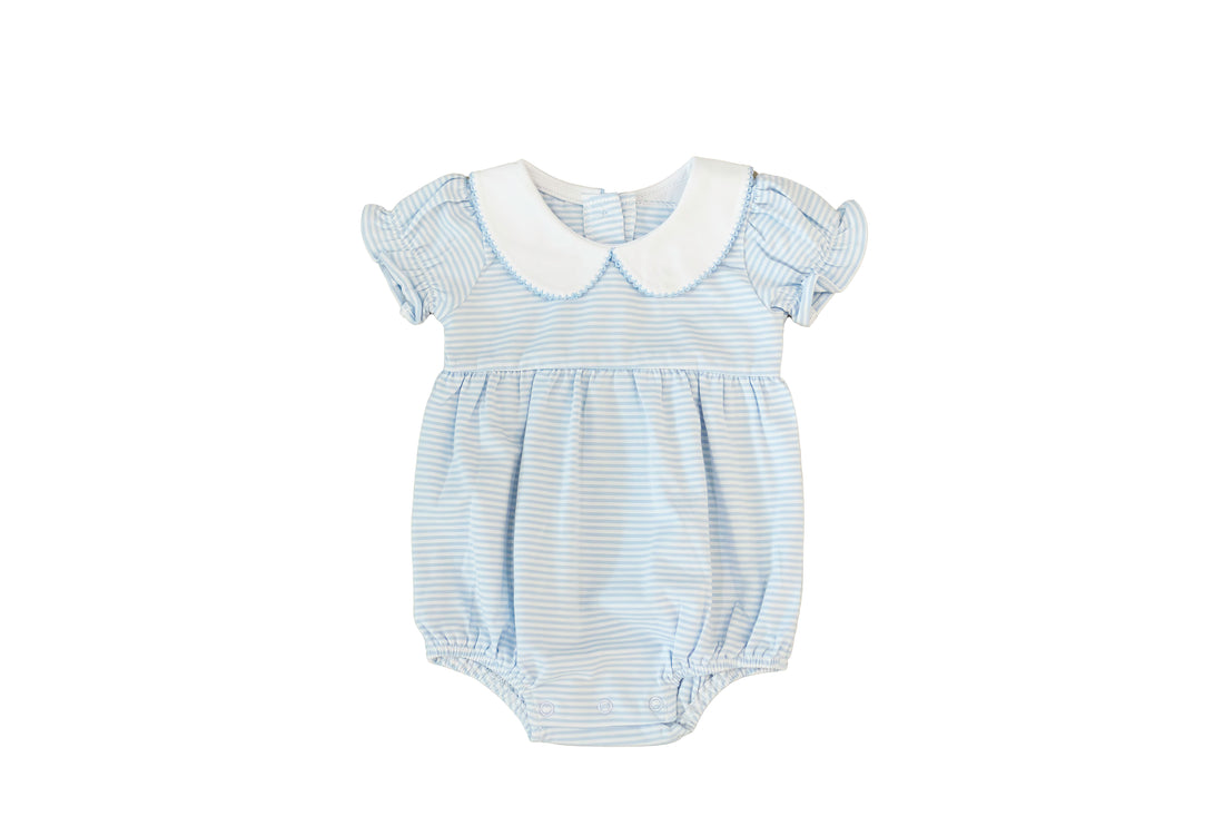 Girls Stripe Peter Pan Collar Bubble