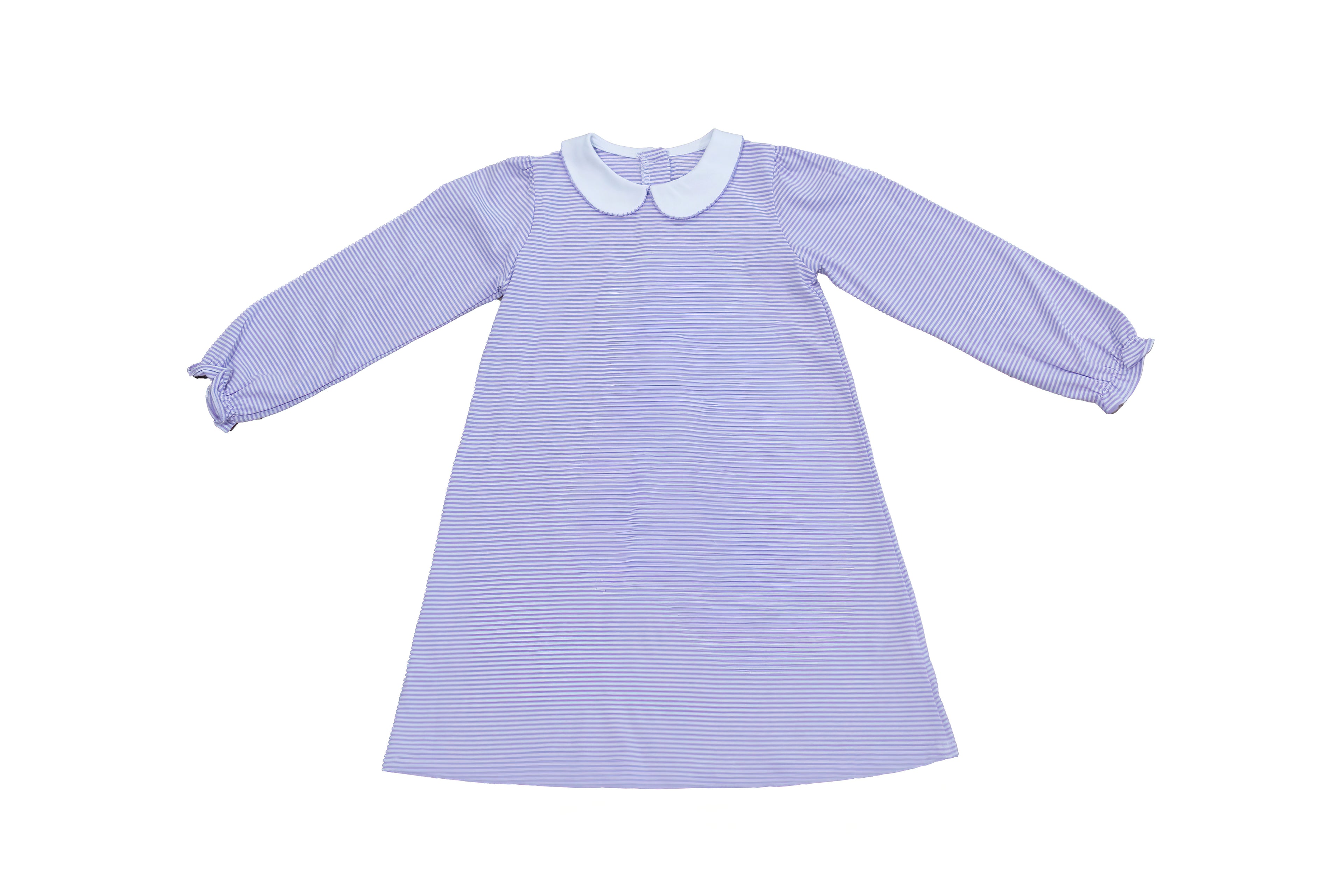 Long Sleeve Peter Pan Stripe Swing Dress