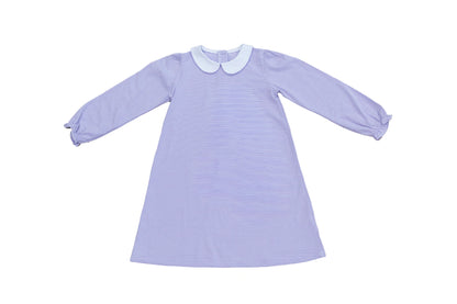 Long Sleeve Peter Pan Stripe Swing Dress