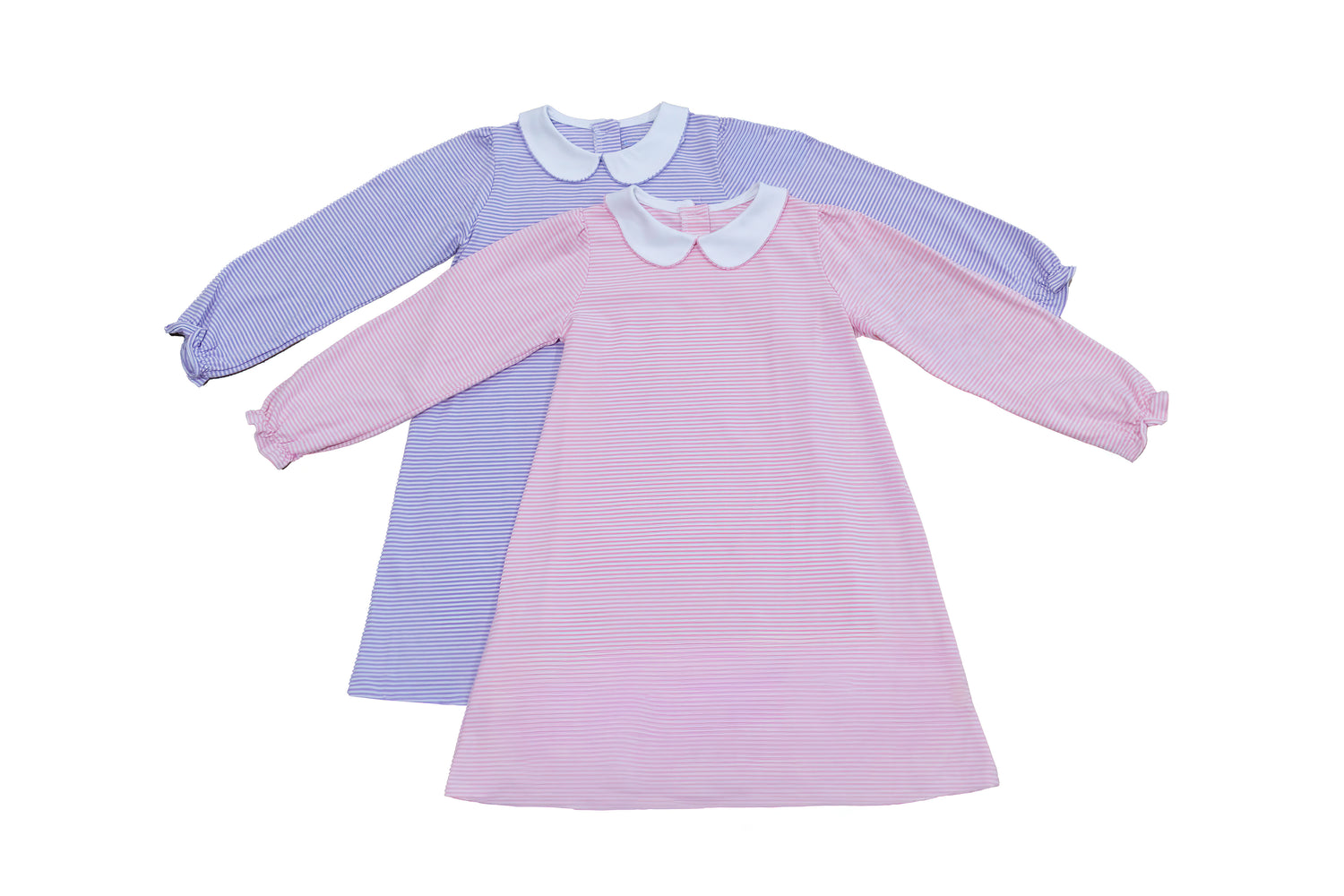 Long Sleeve Peter Pan Stripe Swing Dress